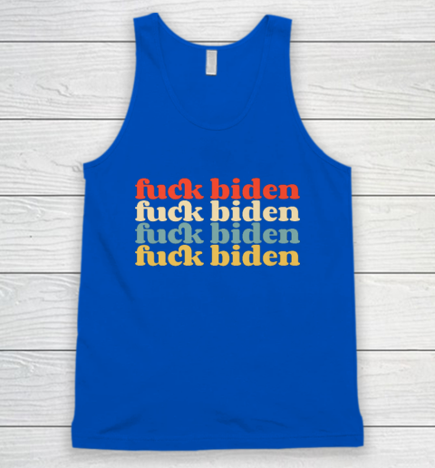 Vintage Fuck Biden Anti Biden Tee Top Womens Mens Premium Tank Top 4