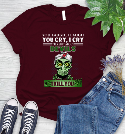 NHL Talk Shit About New Jersey Devils I Kill You Achmed The Dead Terrorist Jeffrey Dunham Hockey Women's T-Shirt 7