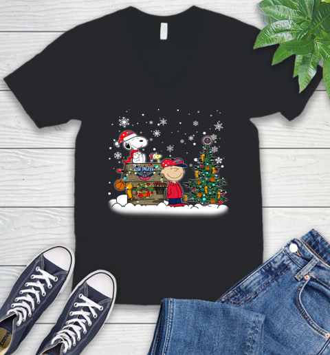 New Orleans Pelicans NBA Basketball Christmas The Peanuts Movie Snoopy Championship V-Neck T-Shirt
