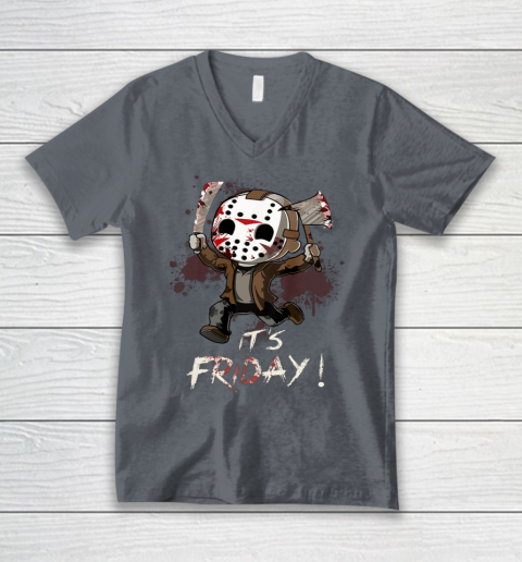 Funny Friday 13th Jason Funny Halloween Horror V-Neck T-Shirt 4