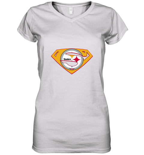 Superman Steelers Women's V-Neck T-Shirt