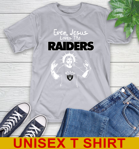 Oakland Raiders NFL Football Even Jesus Loves The Raiders Shirt T-Shirt 5