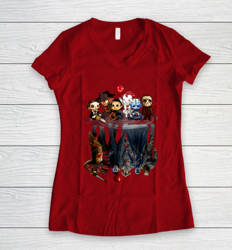 Creeps Halloween Horror Movies Gift T Shirt.0ESDTDUYC9 Women's V-Neck T-Shirt 8