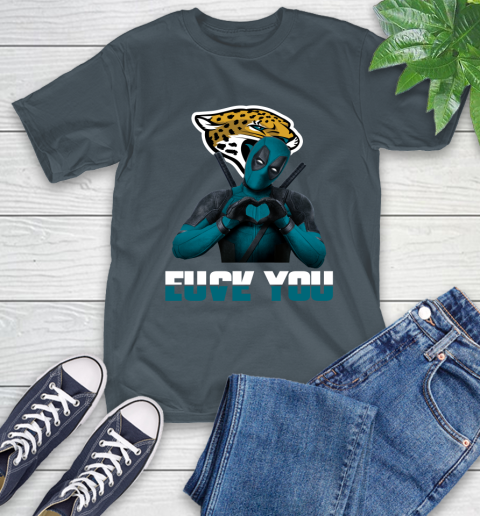 NHL Jacksonville Jaguars Deadpool Love You Fuck You Football Sports T-Shirt 10