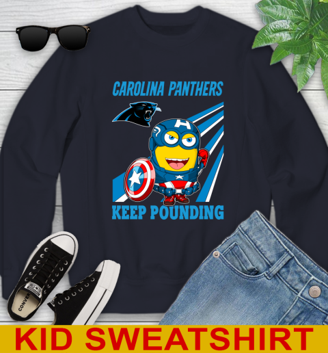 NFL Football Carolina Panthers Captain America Marvel Avengers Minion Shirt Youth Sweatshirt 2