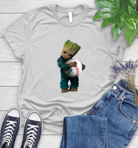 MLB Groot Guardians Of The Galaxy Baseball Sports Oakland Athletics Women's T-Shirt