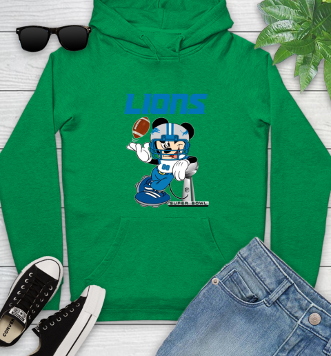 NFL Detroit Lions Mickey Mouse Disney Super Bowl Football T Shirt Youth Hoodie 7