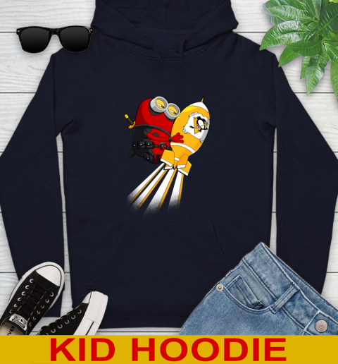 NHL Hockey Pittsburgh Penguins Deadpool Minion Marvel Shirt Youth Hoodie 3