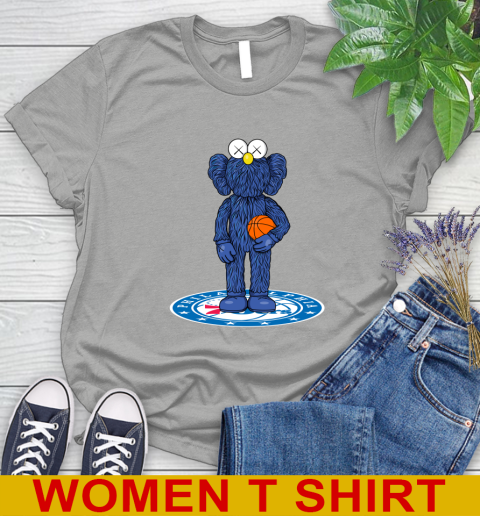 NBA Basketball Philadelphia 76ers Kaws Bff Blue Figure Shirt Women's T-Shirt 11