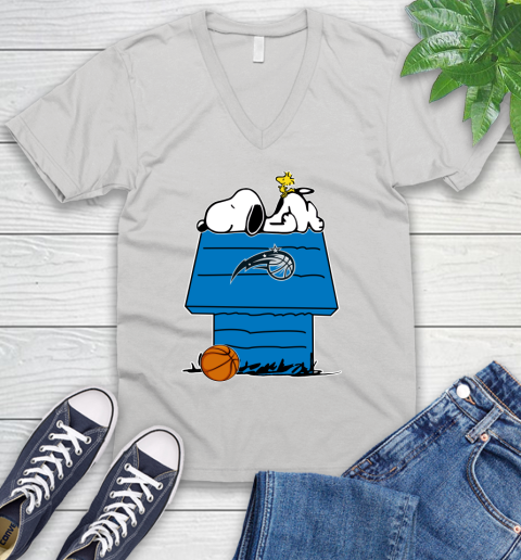 Orlando Magic NBA Basketball Snoopy Woodstock The Peanuts Movie V-Neck T-Shirt