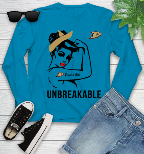 NHL Anaheim Ducks Girl Unbreakable Hockey Sports Youth Long Sleeve 5