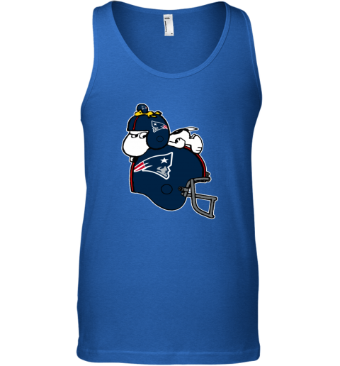 erjd snoopy and woodstock resting on new englands patriots helmet unisex tank 17 front royal