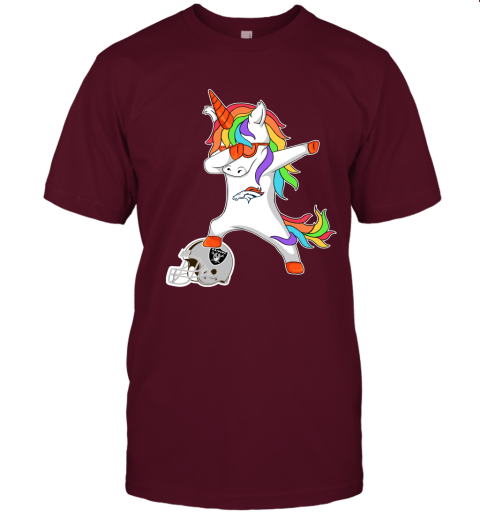 Football Dabbing Unicorn Steps On Helmet Denver Broncos Unisex Jersey Tee