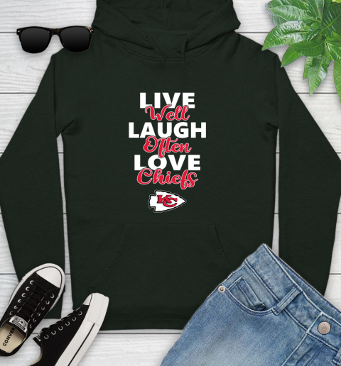 NFL Football Kansas City Chiefs Live Well Laugh Often Love Shirt Youth Hoodie 12