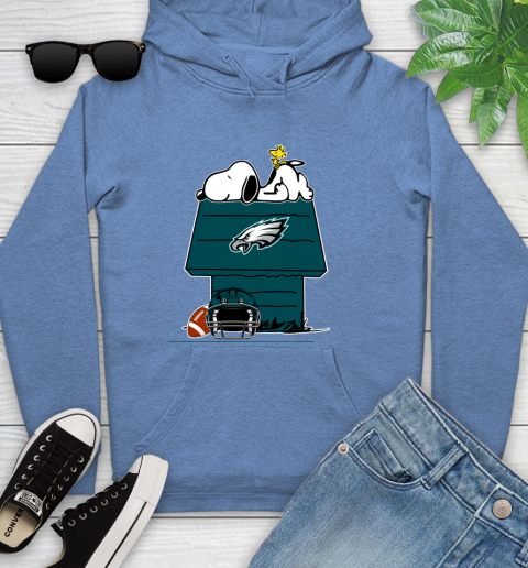 Philadelphia Eagles NFL Football Snoopy Woodstock The Peanuts Movie Youth Hoodie 12