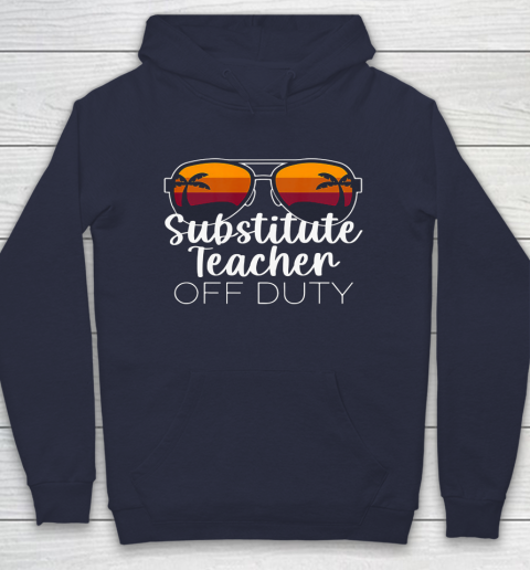 Substitute Teacher of the Deaf Off Duty Sunglasses Sunset Hoodie 2