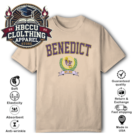 Benedict College Tigers HBCU T-Shirt lj7w benedict college tigers hbcu classic t shirt 2 front natural HBCU Clothing Apparel