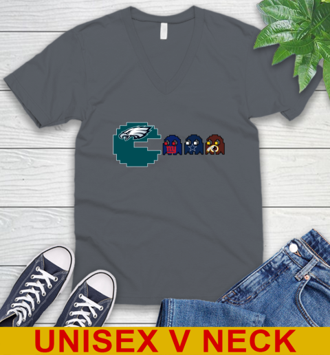 Philadelphia Eagles NFL Football Pac Man Champion V-Neck T-Shirt 6 Philadelphia Eagles NFL Football Pac Man Champion V-Neck T-Shirt - Image 6