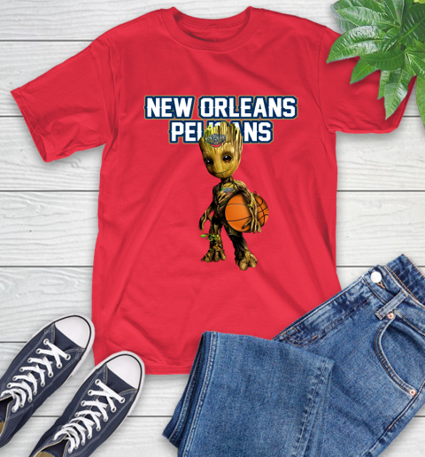 New Orleans Pelicans NBA Basketball Groot Marvel Guardians Of The Galaxy T-Shirt 10