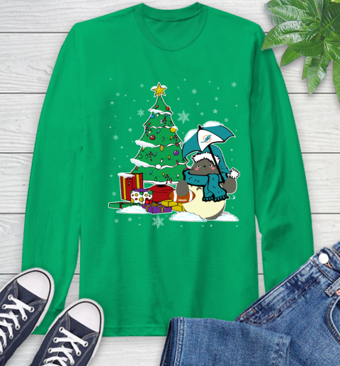 Miami Dolphins NFL Football Cute Tonari No Totoro Christmas Sports Long Sleeve T-Shirt 8