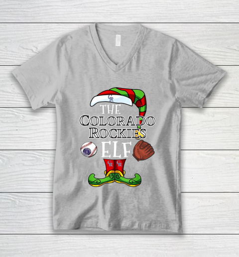 Colorado Rockies Christmas ELF Funny MLB V-Neck T-Shirt 3