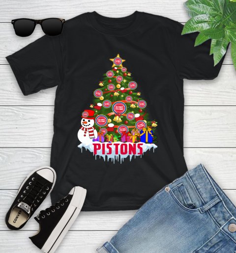 Detroit Pistons Merry Christmas NBA Basketball Sports Youth T-Shirt 2