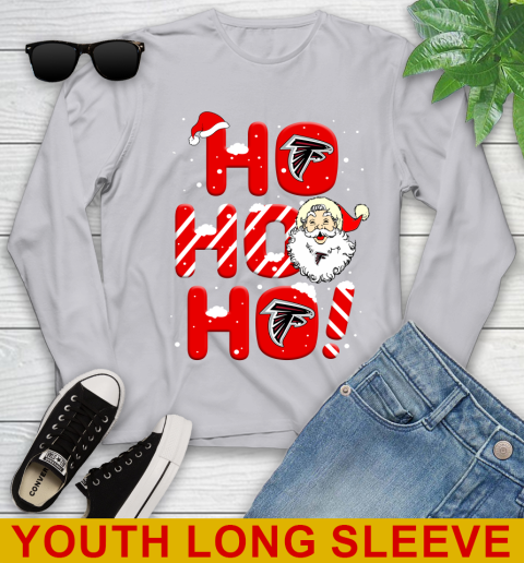 Atlanta Falcons NFL Football Ho Ho Ho Santa Claus Merry Christmas Shirt Youth Long Sleeve 5