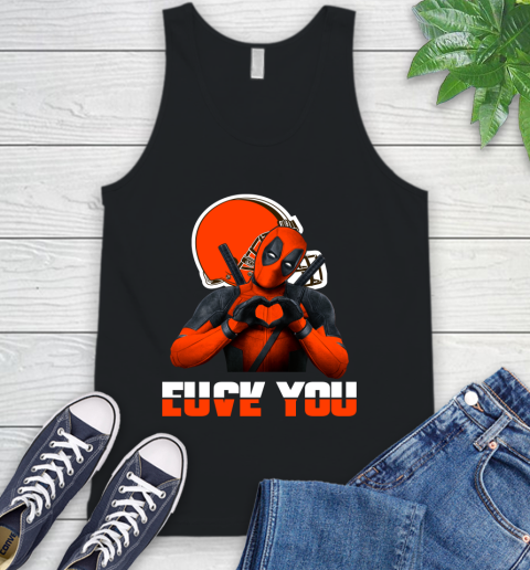 NHL Cleveland Browns Deadpool Love You Fuck You Football Sports Tank Top