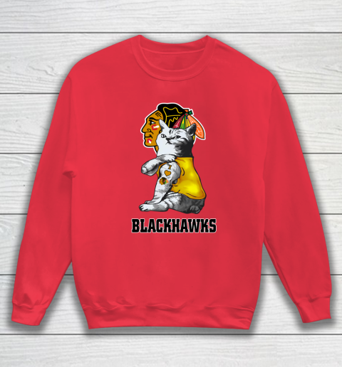 NHL My Cat Loves Chicago Blackhawks Hockey Sweatshirt 7