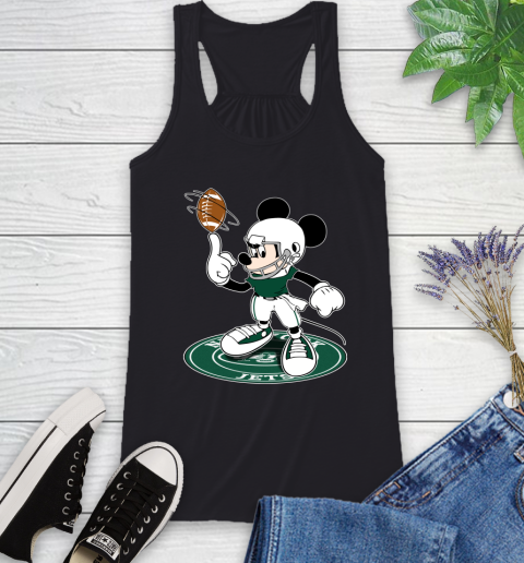 NFL Football New York Jets Cheerful Mickey Disney Shirt Racerback Tank