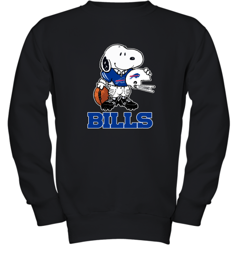 Snoopy A Strong And Proud Buffalo Bills Player NFL Youth Sweatshirt