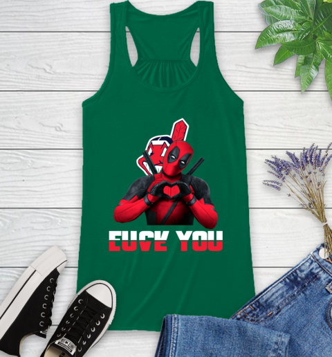 MLB Cleveland Indians Deadpool Love You Fuck You Baseball Sports Racerback Tank 6