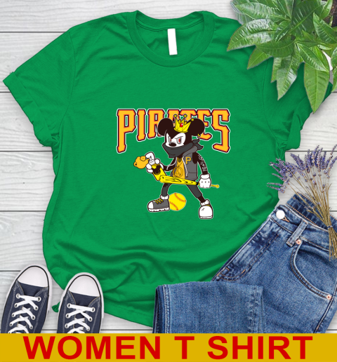 Pittsburgh Pirates MLB Baseball Mickey Peace Sign Sports Women's T-Shirt 6