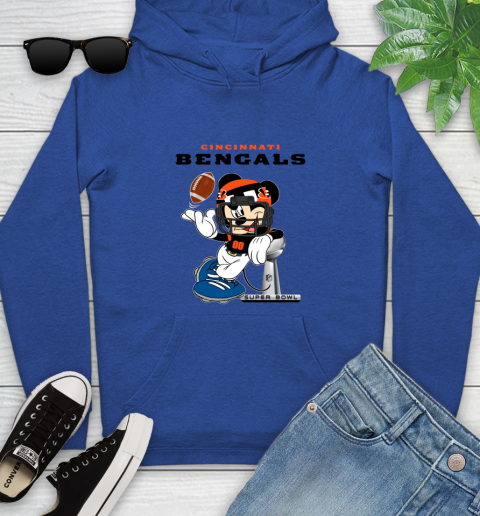 NFL Cincinnati Bengals Mickey Mouse Disney Super Bowl Football T Shirt Youth Hoodie 9