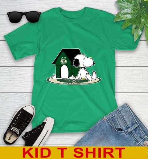 NBA Basketball Milwaukee Bucks Snoopy The Peanuts Movie Shirt Youth T-Shirt 6