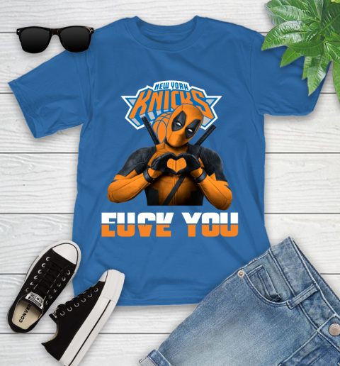 NBA New York Knicks Deadpool Love You Fuck You Basketball Sports Youth T-Shirt 12