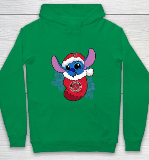 Arizona Diamondbacks Christmas Stitch In The Sock Funny Disney MLB Youth Hoodie 6