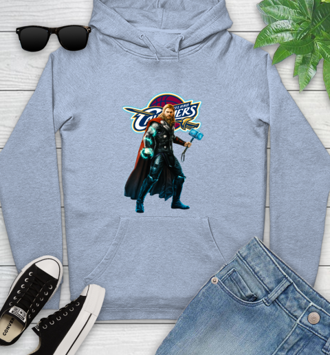NBA Thor Avengers Endgame Basketball Cleveland Cavaliers Youth Hoodie 10