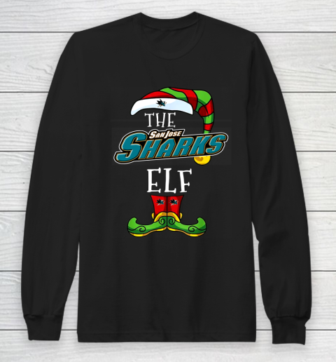 San Jose Sharks Christmas ELF Funny NHL Long Sleeve T-Shirt