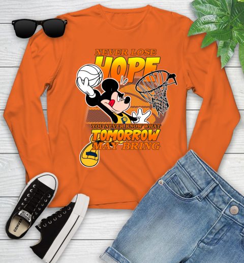 Indiana Pacers NBA Basketball Mickey Disney Never Lose Hope Youth Long Sleeve 3
