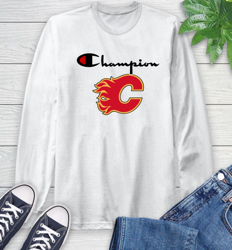 NHL Hockey Calgary Flames Champion Shirt Long Sleeve T-Shirt