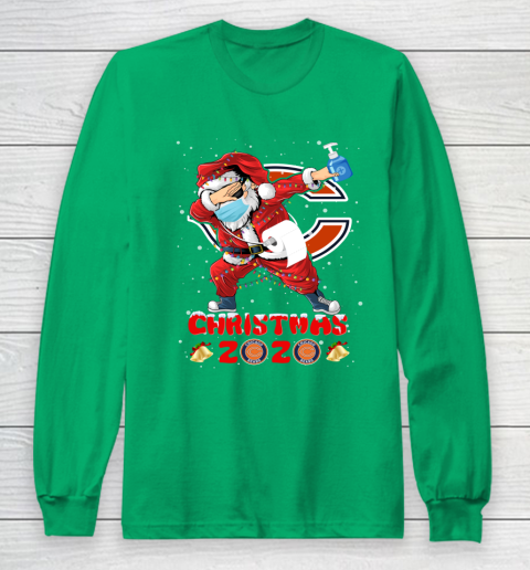 Chicago Bears Funny Santa Claus Dabbing Christmas 2020 NFL Long Sleeve T-Shirt 4