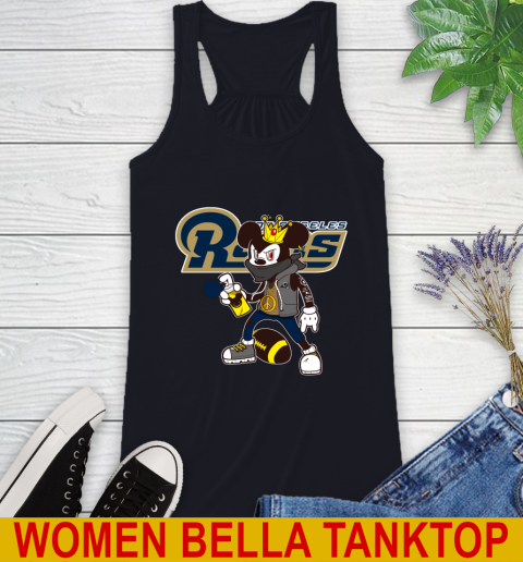 Los Angeles Rams NFL Football Mickey Peace Sign Sports Racerback Tank 10