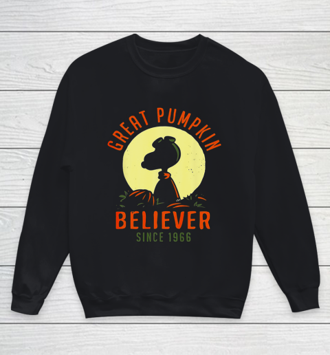Peanuts Great Pumpkin believer since 1966 Halloween Youth Sweatshirt