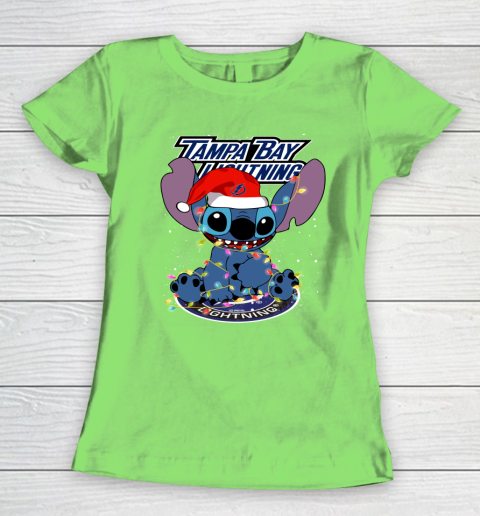 Tampa Bay Lightning NHL Hockey noel stitch Christmas Women's T-Shirt 5