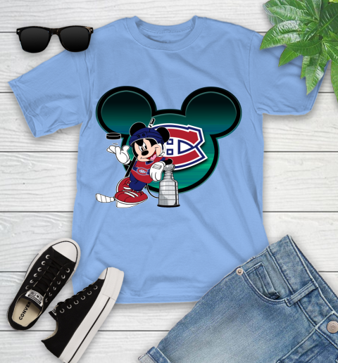 NHL Montreal Canadiens Stanley Cup Mickey Mouse Disney Hockey T Shirt Youth T-Shirt 11