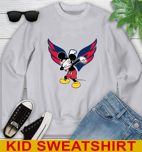 Washington Capitals NHL Hockey Dabbing Mickey Disney Sports Youth Sweatshirt 4