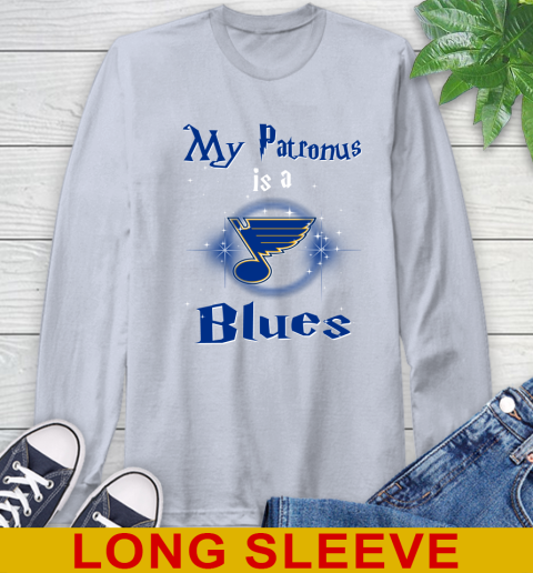 NHL Hockey Harry Potter My Patronus Is A St.Louis Blues Long Sleeve T-Shirt 6