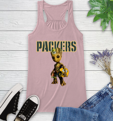 Green Bay Packers NFL Football Groot Marvel Guardians Of The Galaxy Racerback Tank 11