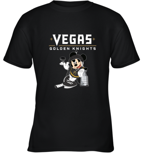 Mickey Vegas Golden Knights With The Stanley Cup Hockey NHL Youth T-Shirt